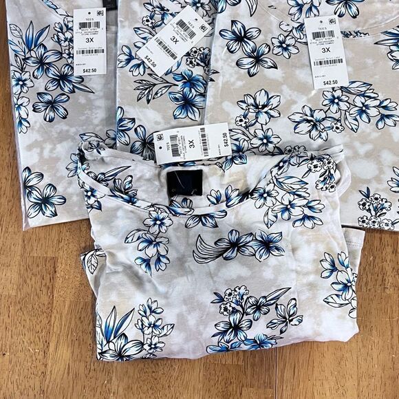 JM COLLECTION TEE BLUE FLORAL SIZE 3XL new - lot of 4 resell bundle - Picture 6 of 8